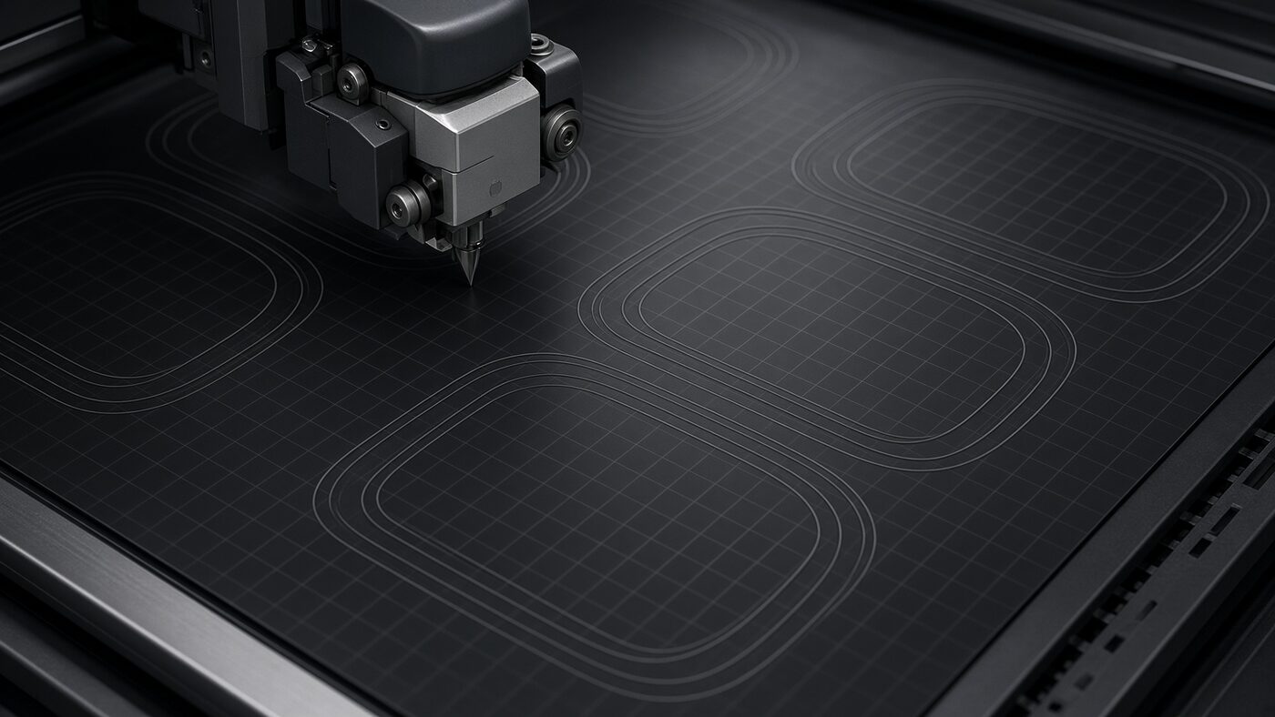 Window tint film nested on a plotter bed